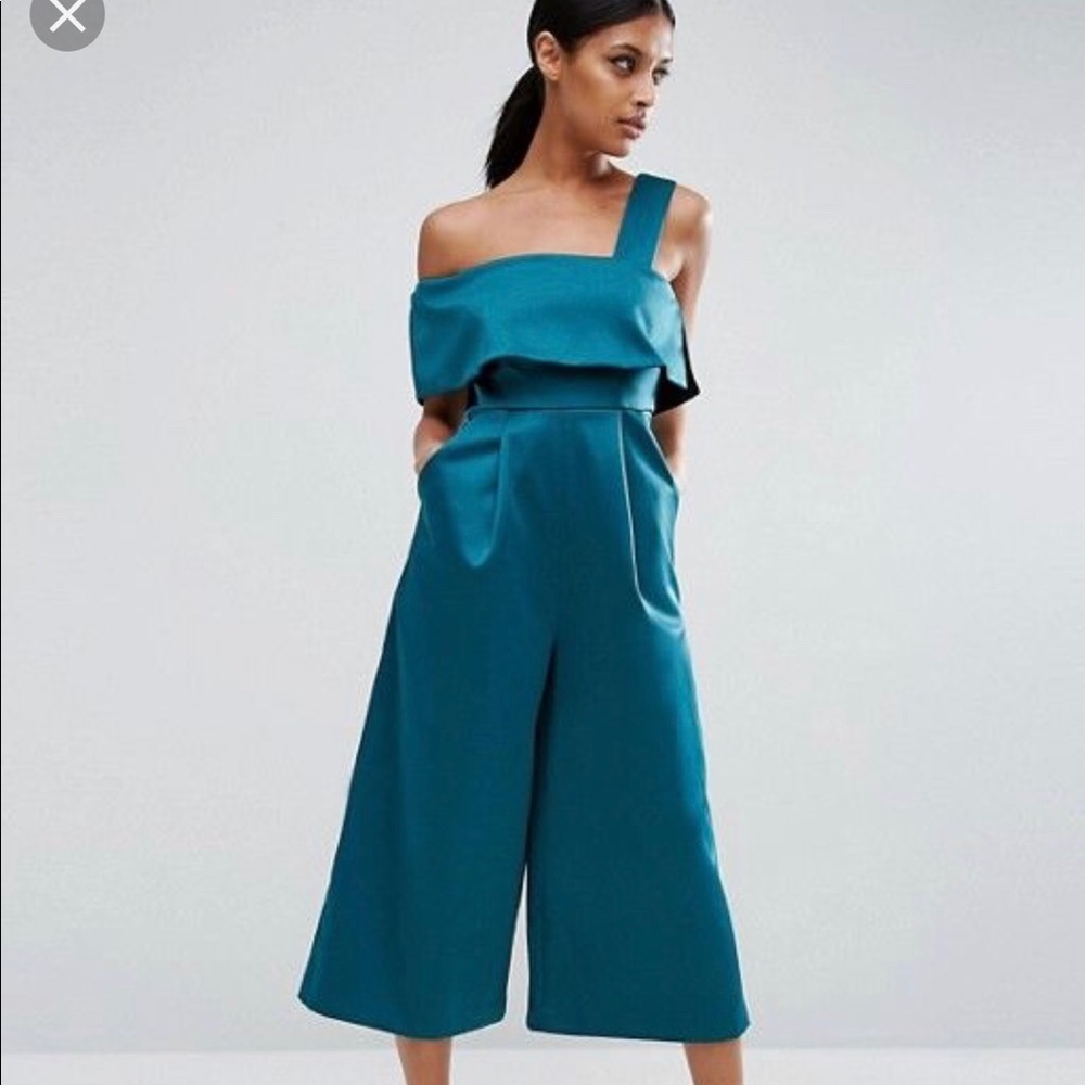 ASOS Structured Jumpsuit with Off Shoulder Detail